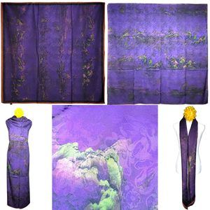NWT Double Sided Silk Scarf 53"x53" Large Square Shawl Wrap XiangYunShal 22121